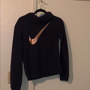 Purple and gold cowl neck Nike hoodie